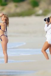 Kimberley Garner - Photo Shoot on the Beach in St Barts 12/31/2023