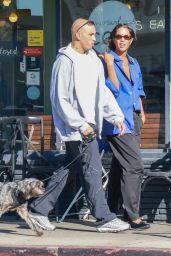 Laura Harrier and Sam Jarou Out in Los Angeles 01/30/2024