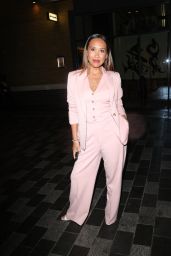 Myleene Klass in a Salmon Pink Trouser Suit at "Mean Girls" Screening in London 01/11/2024