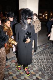 Naomi Campbell Wears Fur Hat With an All-black Outfit in Paris 01/20/2024