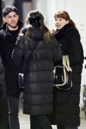 Nicola Roberts Wears Lacoste Puffer Jacket and Boyfriend Miitch Hahn in London 01/17/2024