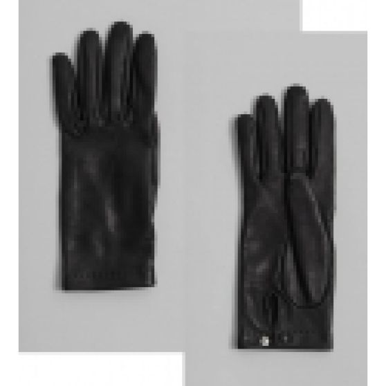 Phoebe Philo Snap Gloves in Black Leather