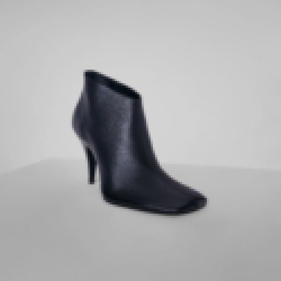 Phoebe Philo Soft Square-Toe Ankle Boot in Black Leather