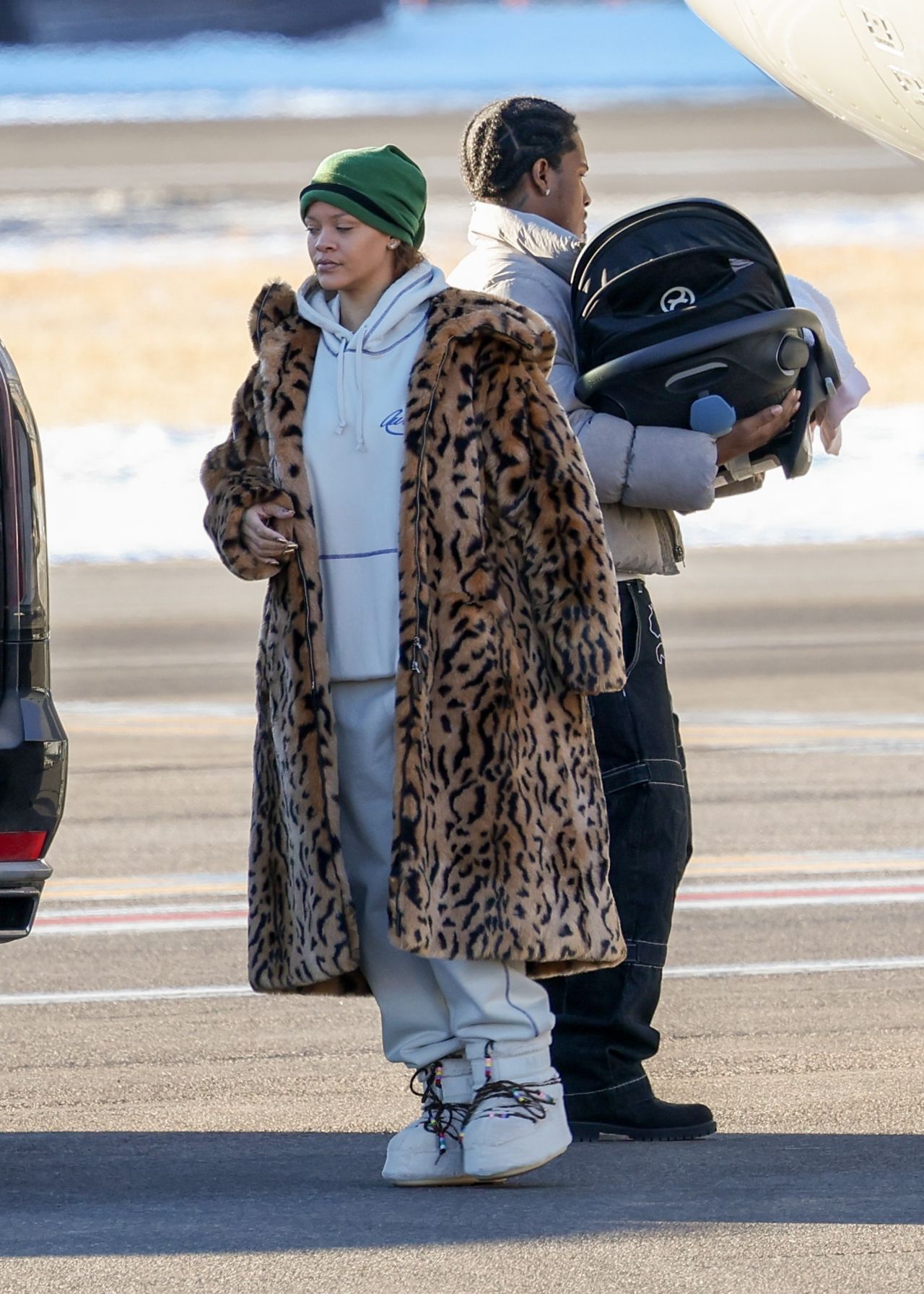Rihanna and ASAP Rocky Airport in Aspen 01/03/2024 • CelebMafia