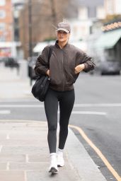 Rosie Huntington-Whiteley in Leggings and Bomber Jacket - Chelsea in London 01/17/2024