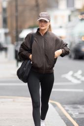 Rosie Huntington-Whiteley in Leggings and Bomber Jacket - Chelsea in London 01/17/2024