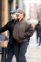 Rosie Huntington-Whiteley in Leggings and Bomber Jacket - Chelsea in London 01/17/2024