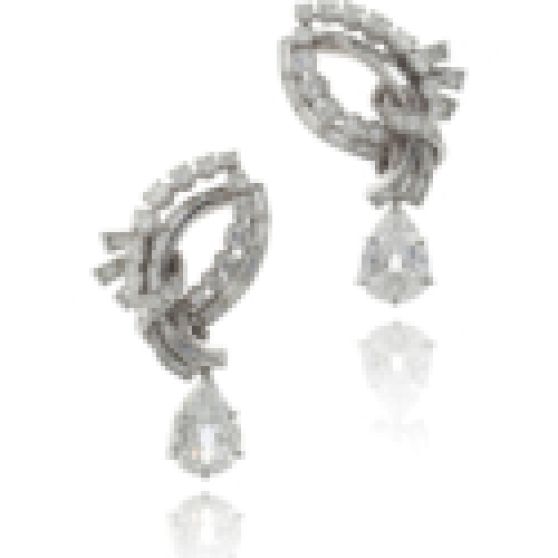 Tiffany & Co. Archives Earrings in Platinum with Diamonds
