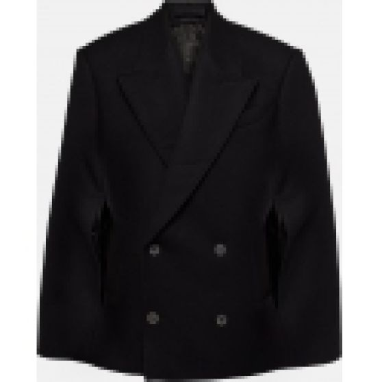 Wardrobe.Nyc Double-Breasted Cropped Virgin Wool Cape