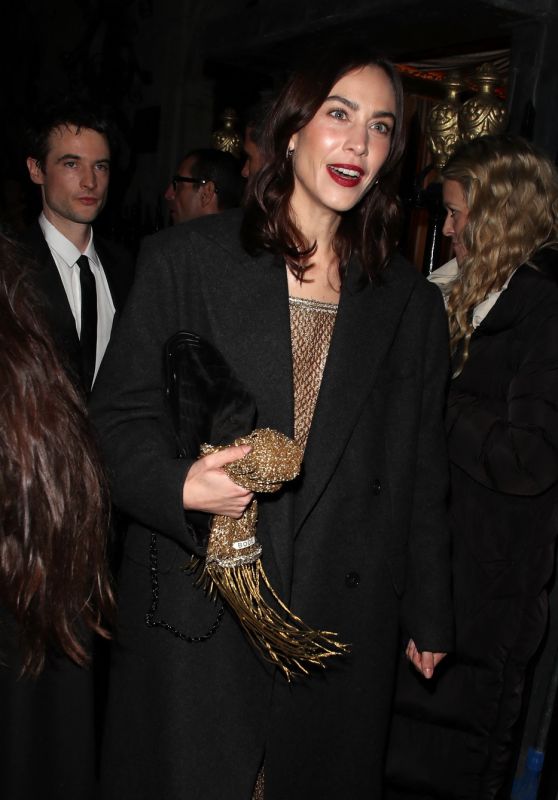 Alexa Chung Arriving at the British Vogue And Tiffany & Co BAFTA Afterparty in London 02/18/2024