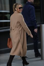 Amanda Holden Wearing a Brown Mini Dress in London 02/26/2024