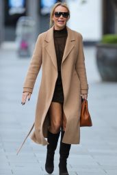 Amanda Holden Wearing a Brown Mini Dress in London 02/26/2024