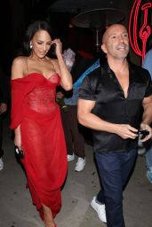 Amanza Smith in a Red Dress at Catch Steak in West Hollywood 02/09/2024