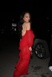 Amanza Smith in a Red Dress at Catch Steak in West Hollywood 02/09/2024
