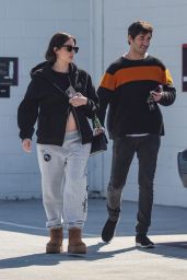 Ashley Benson With Her Husband Brandon Davis in Westwood 02/13/2024