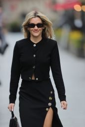 Ashley Roberts Wearing a Knitted Split Dress in London 02/26/2024
