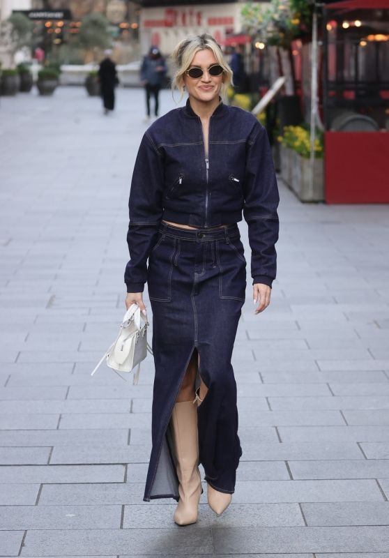 Ashley Roberts Wearing Double Denim in London 02/05/2024