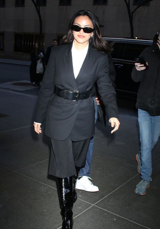 Camila Mendes Arrives at the NBC Studios in New York 02/06/2024