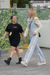 Cate Blanchett in a Double Denim Ensemble Arrives at HOTA on the Gold Coast 02/09/2024