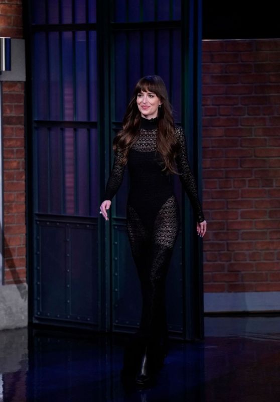 Dakota Johnson at Late Night With Seth Myers in New York 02/07/2024