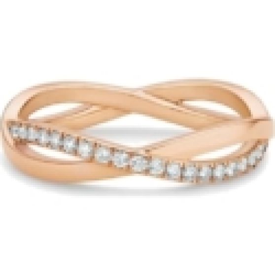 De Beers Infinity Half Pave Band in Rose Gold