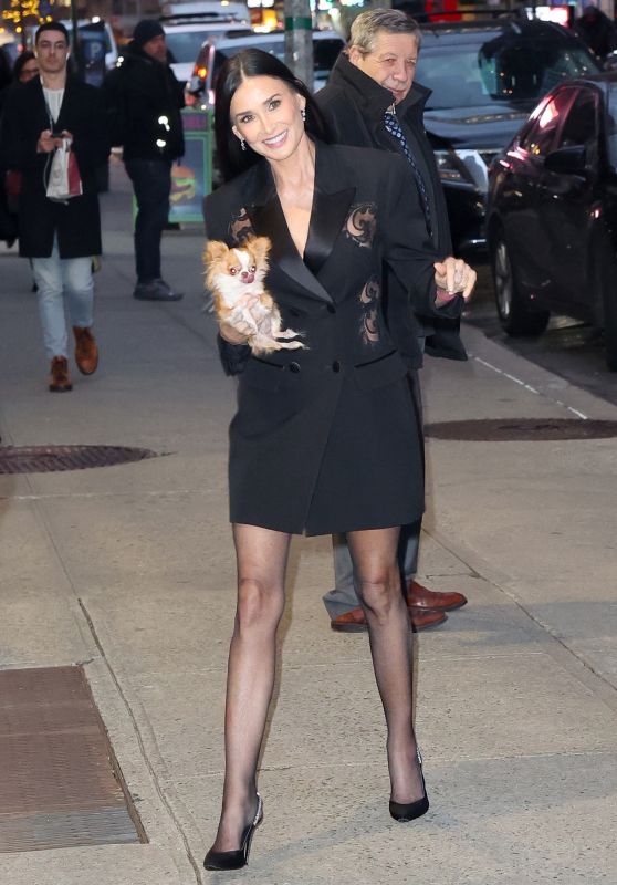Demi Moore Departing Her Hotel in New York 01/31/2024