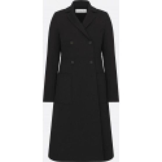 Dior Black Double-Sided Virgin Wool and Cashmere Coat