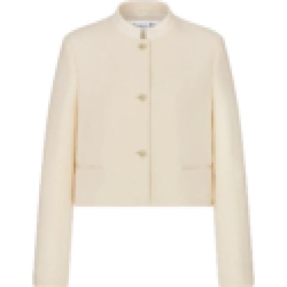 Dior Cropped Jacket in Ecru Wool and Silk