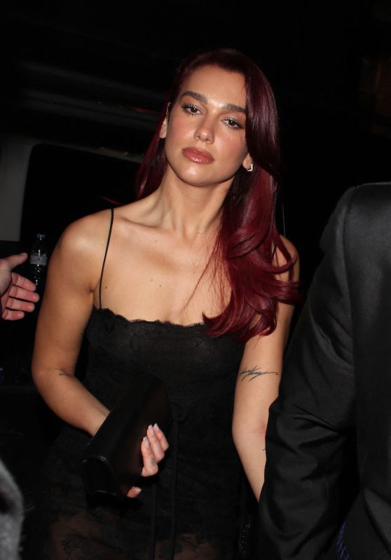 Dua Lipa Arriving at the British Vogue And Tiffany & Co BAFTA Afterparty in London 02/18/2024