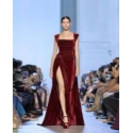 Elie Saab Fall Couture 2023 Velvet Platforms