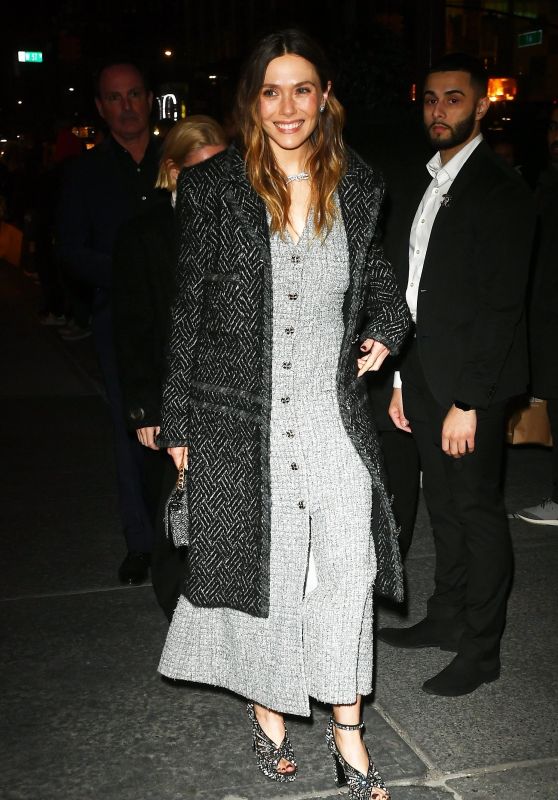 Elizabeth Olsen Arriving at the Chanel Dinner in NYC 02/07/2024