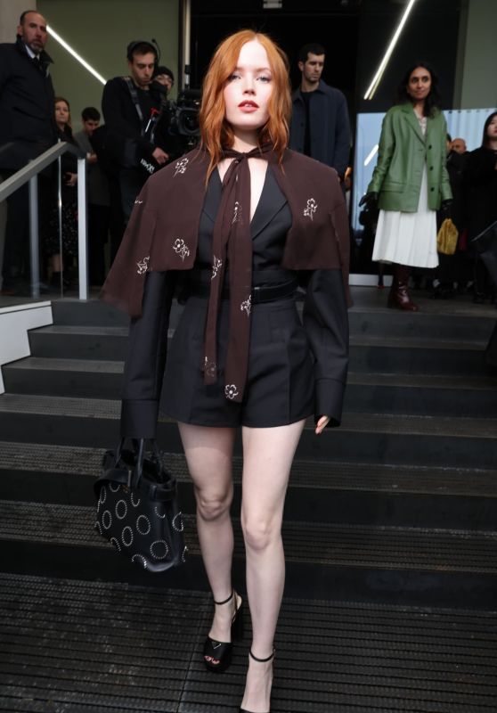 Ellie Bamber at Prada Fashion Show in Milan 02/22/2024