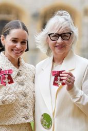 Emilia Clarke - Investiture ceremony at Windsor Castle to become a Member of the Order of the British Empire 02/21/2024