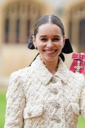 Emilia Clarke Receiving an MBE at Windsor Castle 02/21/2024 (more photos)