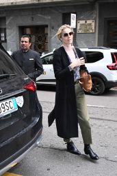 Eva Herzigova Arrives at Hotel in Milan 02/23/2024
