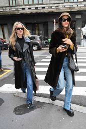 Frida Aasen and Cindy Mello Leaves at Hotel in Milan 02/23/2024