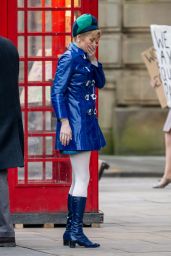 Gemma Arterton Filming "Funny Woman" Series 2 in Bolton 02/05/2024