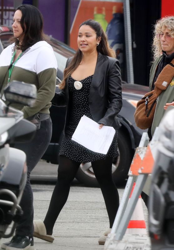 Gina Rodriguez at “Not Dead Yet” Set in Los Angeles 02/26/2024