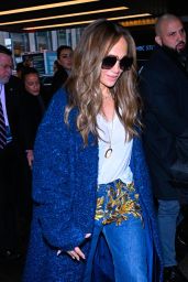 Jennifer Lopez in Blue Arriving at the NBC Studios in New York 02/02/2024