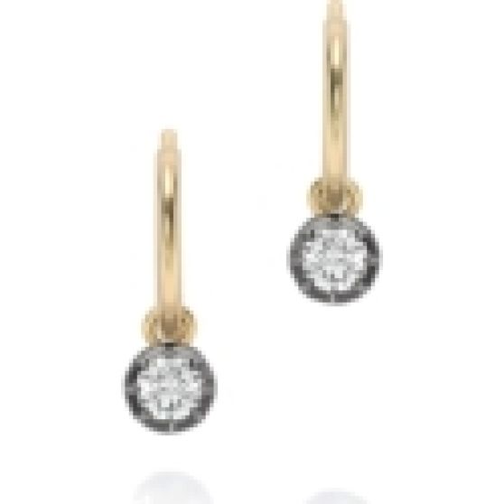 Jessica McCormack 0.20Ct Diamond & Blackened Gold Gypset Hoop Earrings