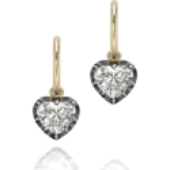 Jessica McCormack 1Ct Heart Shaped Diamond and Blackened Gypset Hoop Earrings