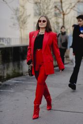 Karolina Zubkova-Mattes Arriving at Elie Saab Show in Paris 01/24/2024