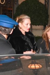 Kate Moss in a Black Fur Coat Out in Paris 02/27/2024