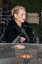 Kate Moss in a Black Fur Coat Out in Paris 02/27/2024
