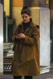 Katie Holmes in a Brown Trench Coat 02/02/2024