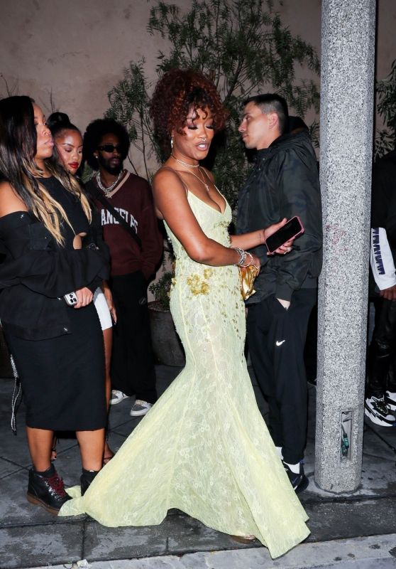 Keke Palmer in Lace Dress Exits a Pre-Grammy Party in West Hollywood 02/03/2024