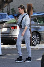 Kelly Rizzo in Cozy Grey Ensemble in LA 02/13/2024