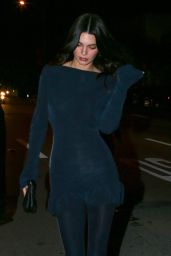 Kendall Jenner in a Striking Midnight Blue Look in Miami 02/08/2024