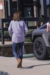 Kim Kardashian With a New Tesla Truck in Malibu 02/22/2024