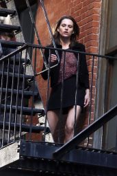 Lana Zakocela Filming Dior Commercial in New York 02/21/2024